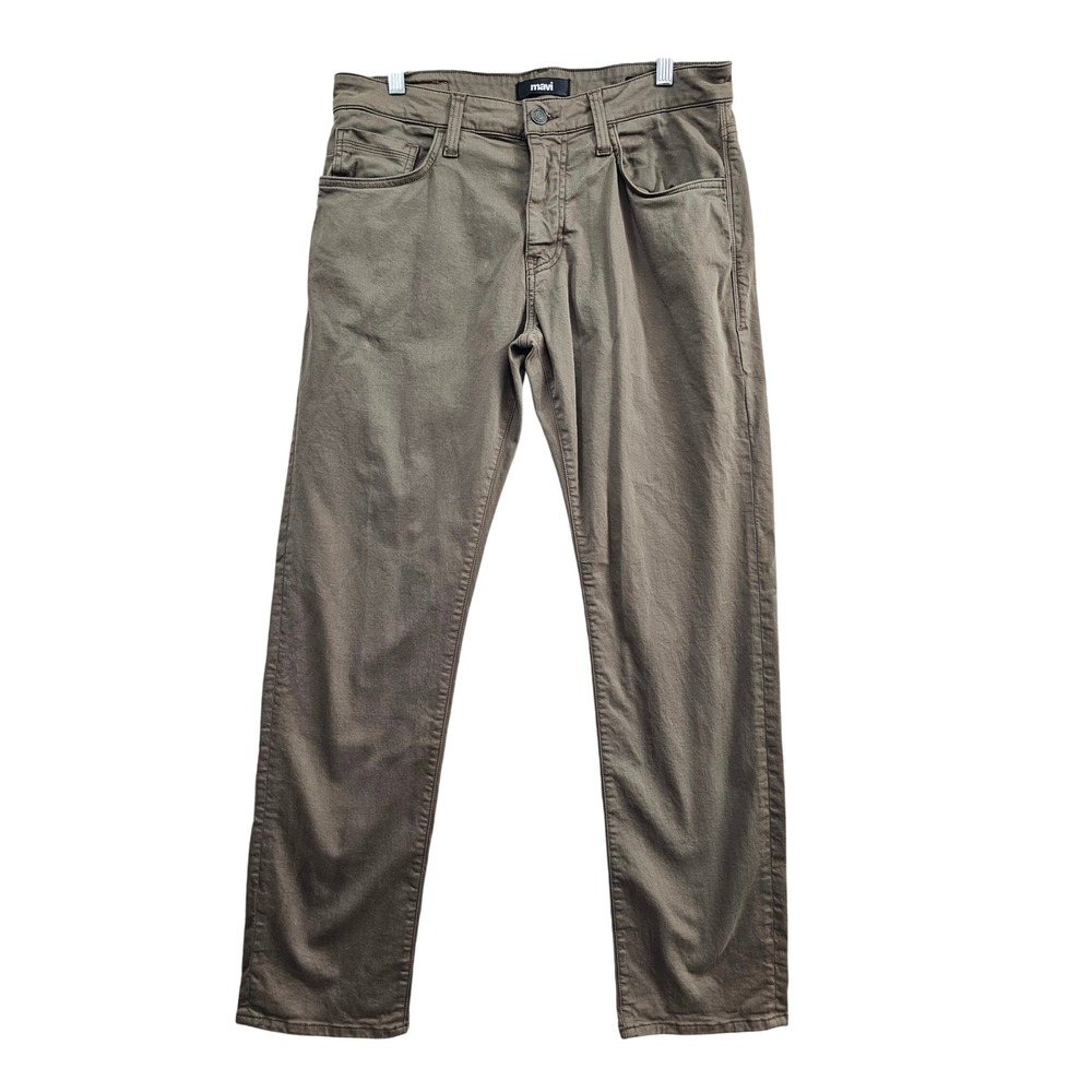 Mavi Zach Straight Leg Pants Mens 33/32 Brown Khaki Cotton Stretch Twill Casual